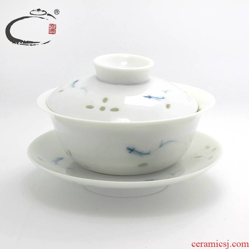 And auspicious And exquisite tureen tea hollow out them big tureen jingdezhen blue And white tureen large hand - made thin body of tea