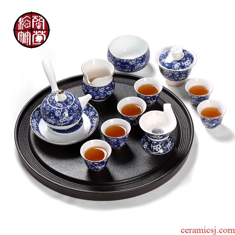 Kung fu tea set of blue and white porcelain ceramic modern creative tea teapot teacup combinations of a complete set of the home office
