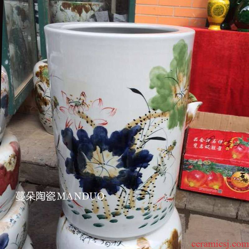Jingdezhen hand - made art receive flower decoration decoration quiver study calligraphy and painting quiver practical porcelain vase