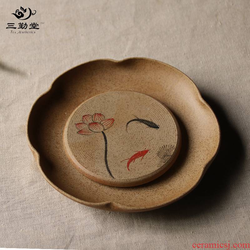 Three frequently to crude earthen POTS dry socket mercifully stage of jingdezhen ceramic tea set a pot of disc saucer plate tea zero S72001