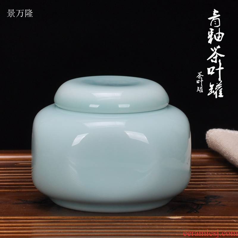 Jingdezhen ceramic seal tea pot cylinder puer tea bucket cylinder small POTS box store receives furnishing articles kunfu tea
