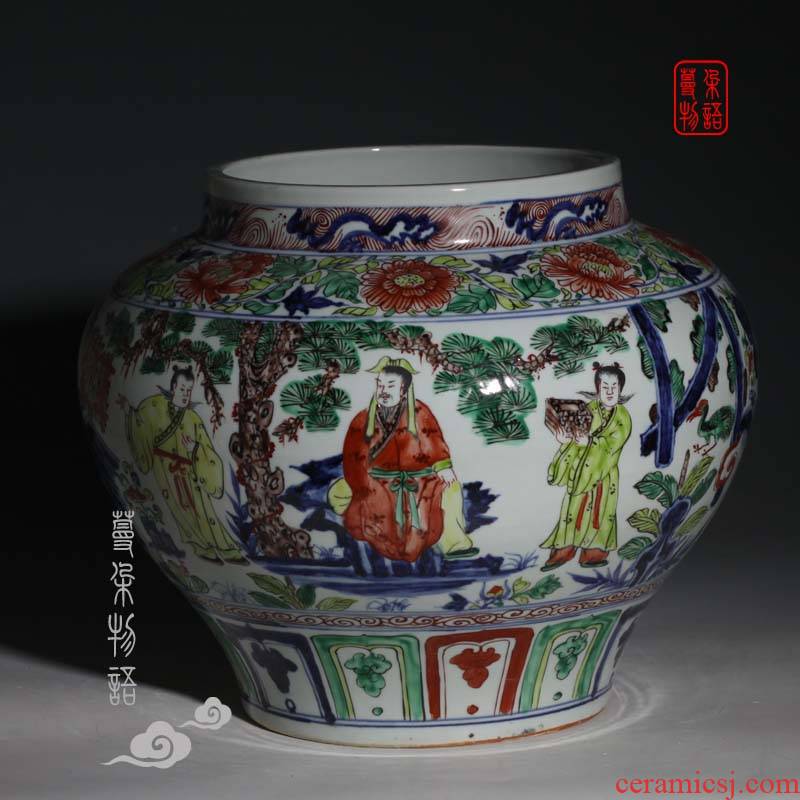 Jingdezhen big pot of three hand - made porcelain imitation of yuan blue and white porcelain jar of antique porcelain pot culture