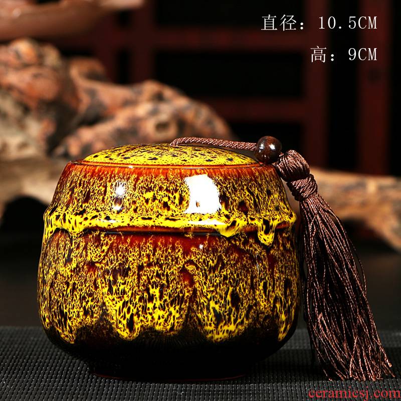 Ya xin company sealed ceramic tea caddy fixings box # travel warehouse storage tank pu 'er tea pot receives special tea set