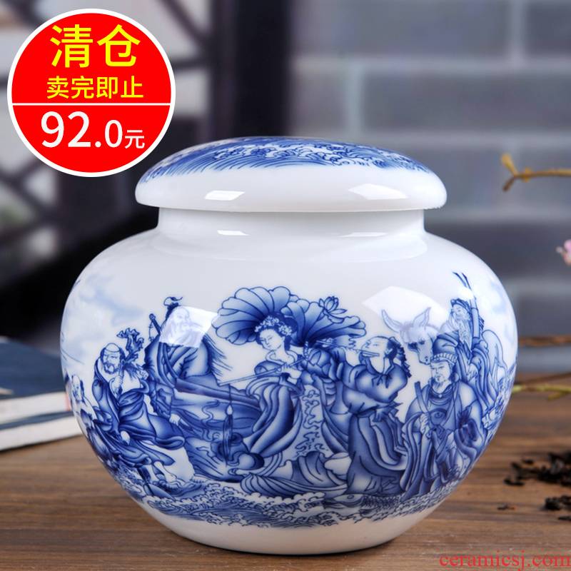 Jingdezhen blue and white porcelain ceramic tea pot home portable tea storage tanks seal pot and POTS
