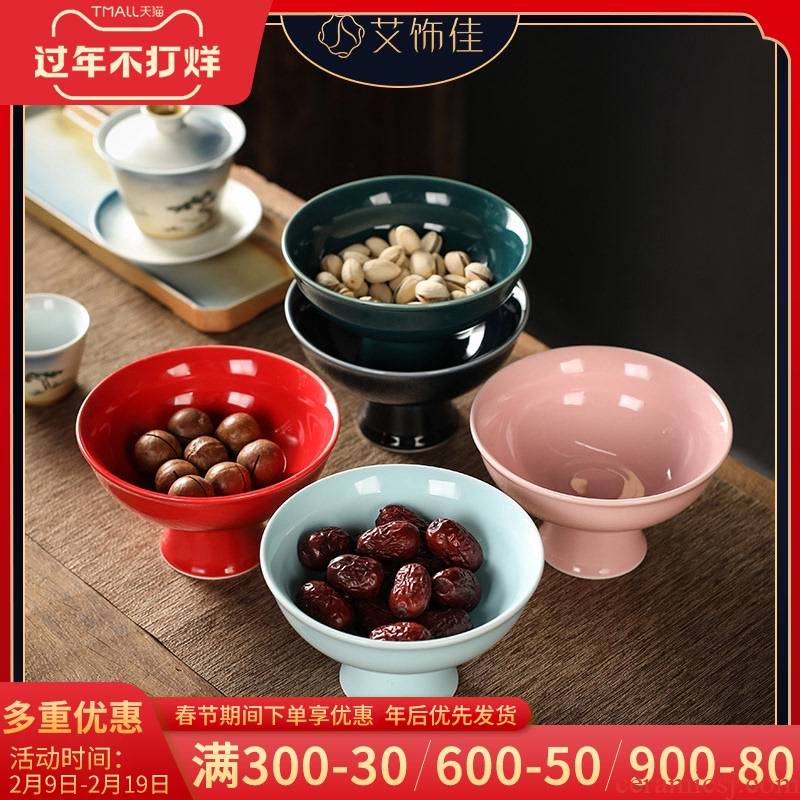 High fruit bowl contracted and I creative, creative household ceramic bowl candy tea table in the living room furnishing articles