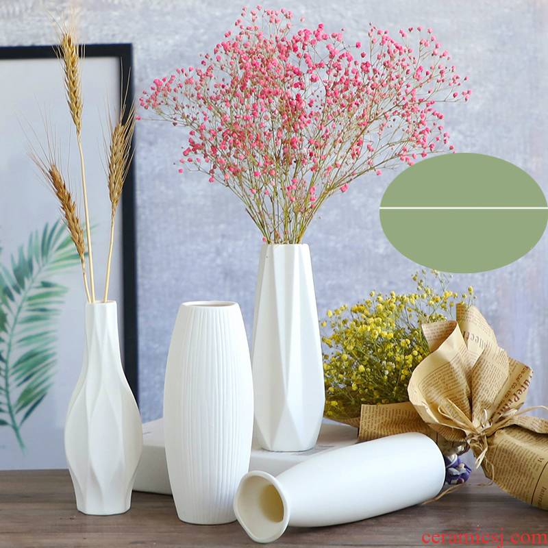 The white ceramic bottle of I and contracted day pattern sitting room place, creative home decoration flower pot flower flower