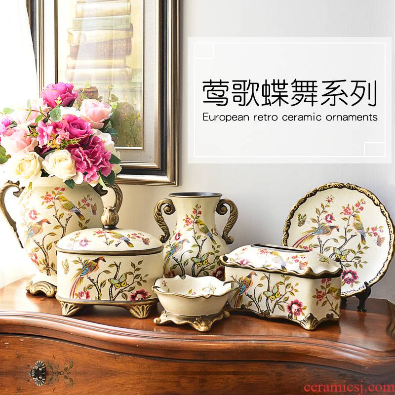 Ceramic vase furnishing articles artical restoring ancient ways is the sitting room of TV ark, wine porch home flower adornment ornament