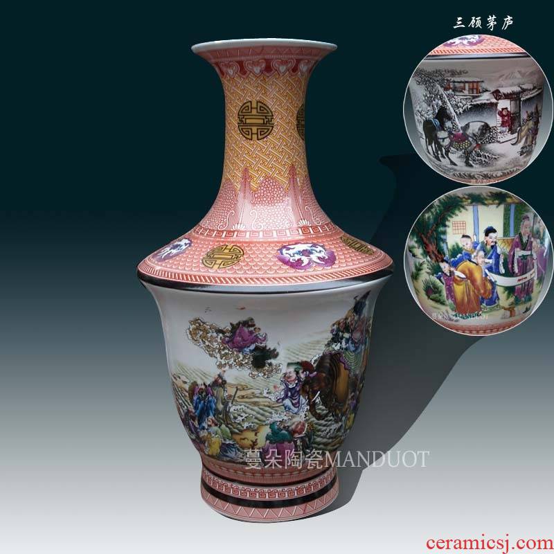 Jingdezhen classical flow shoulder mesa of of primitive simplicity display vase 18 arhats of three mesa vase 60 cm