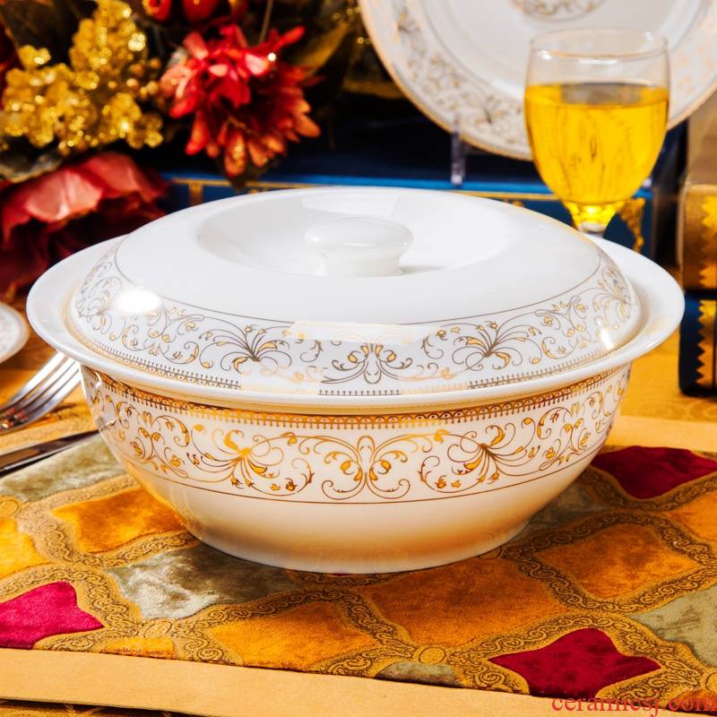 Qiao mu dishes suit household jingdezhen European - style ipads China dinner set bowl chopsticks ceramics plate combination of Chinese style