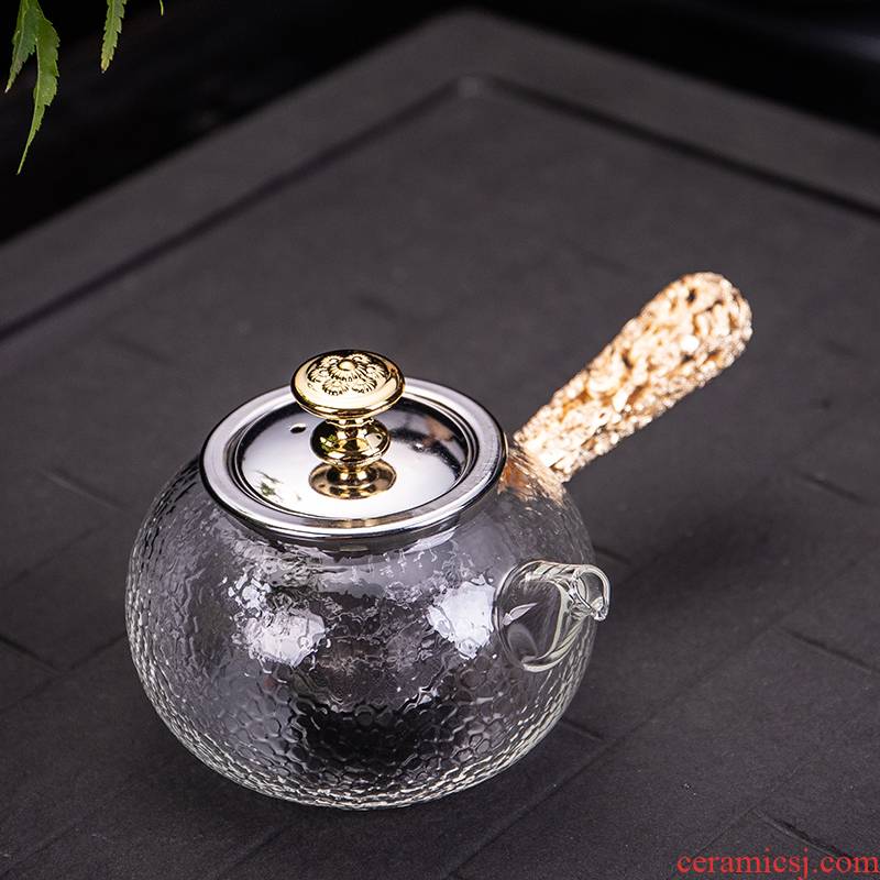 Ya xin company hall, crystal glass paint side the pu - erh tea teapot the boiled tea, the electric TaoLu hammer kung fu tea set
