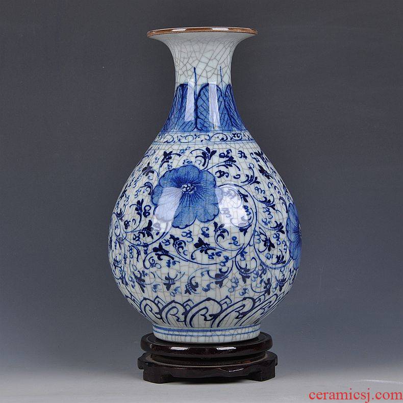 Jingdezhen ceramics classic hand - drawn under glaze color archaize up porcelain vase porch decoration handicraft furnishing articles