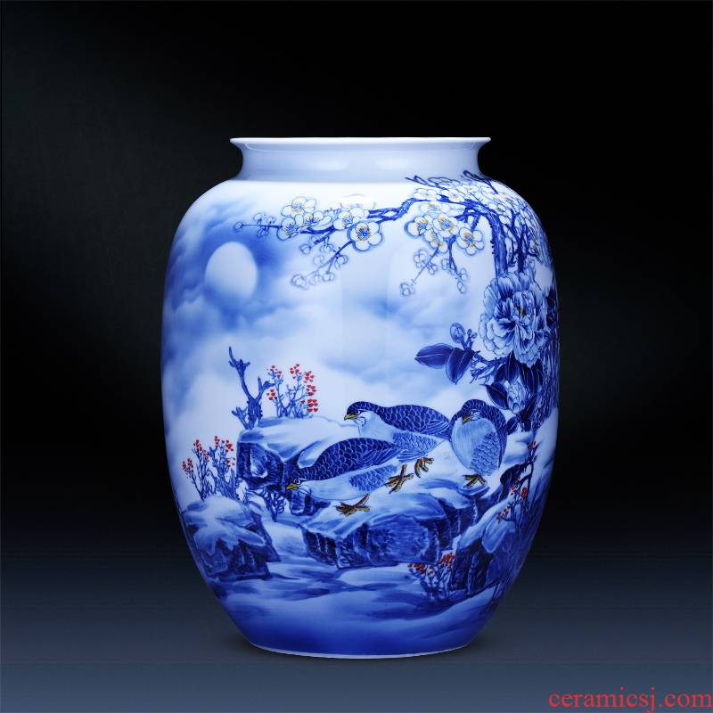Jingdezhen ceramics hand - made of blue and white porcelain vase a snow harvest idea gourd bottle of home sitting room adornment is placed
