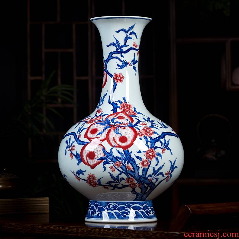 Jingdezhen ceramics hand - made archaize qianlong vase of blue and white porcelain vases furnishing articles sitting room ark, home decoration