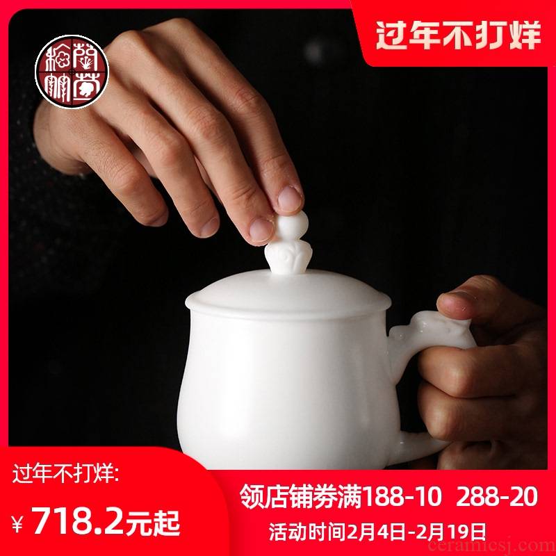 Guo - jin zhang high - white hand made tea cups with cover office high - grade individual glass ceramic biscuit firing the cup