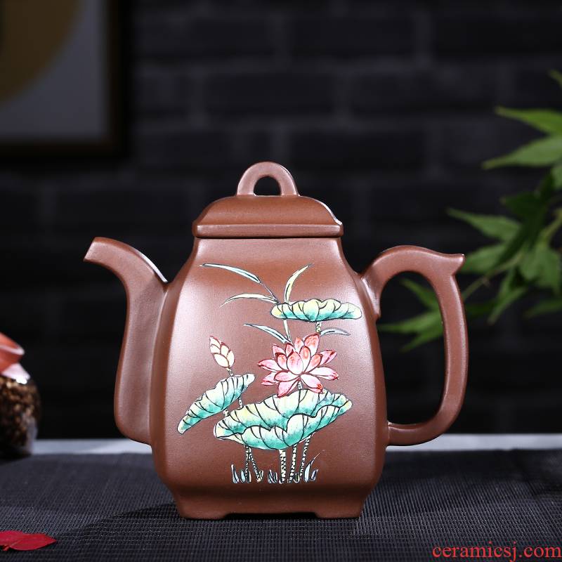 The New product manual high ore it four penghu - glance glazed pot by hand big square (410 ml)