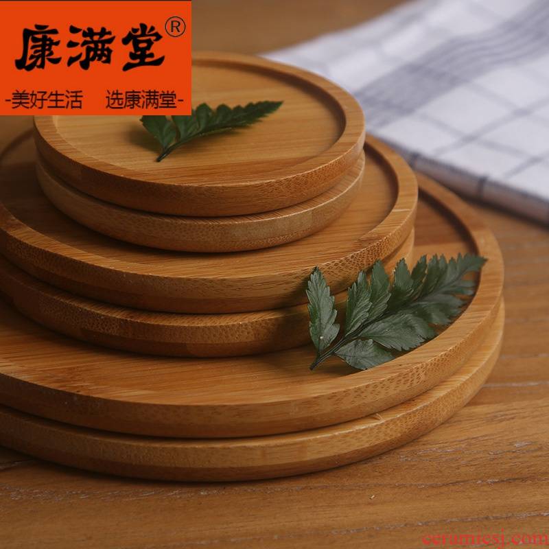 Flower pot tray bottom water pans round square base chassis basin backstops wooden wooden fleshy bamboo pallets