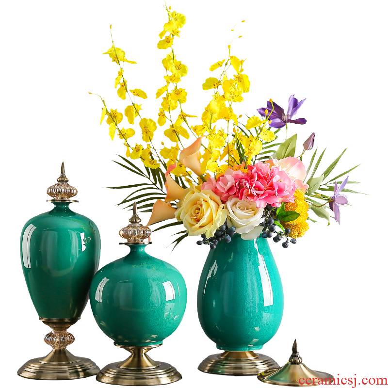 New ceramic vase furnishing articles household act the role ofing is tasted artical light flower arranging dried flowers, TV ark, the key-2 luxury of the sitting room porch decoration