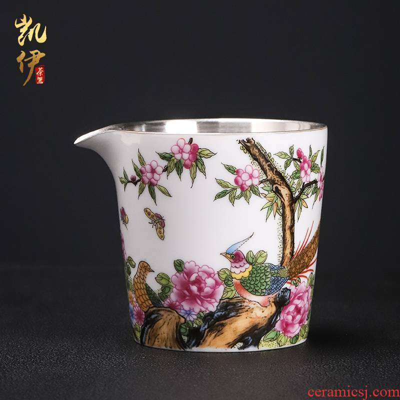Colored enamel coppering. As silver 999 jingdezhen ceramic fair keller cup points have a cup of tea sea tea tea