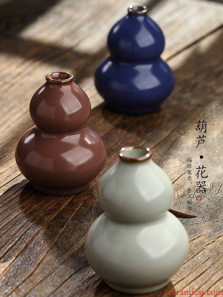 Jingdezhen pure manual gourd tea pet flower implement color glaze ceramic tea worm furnishing articles zen kunfu tea accessories
