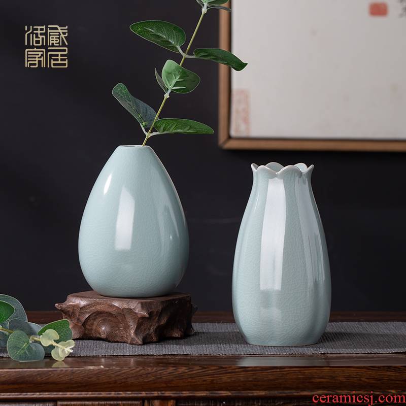And your up cyan porcelain vase day I and contracted flower tea flowers inserted tea table furnishing articles accessories
