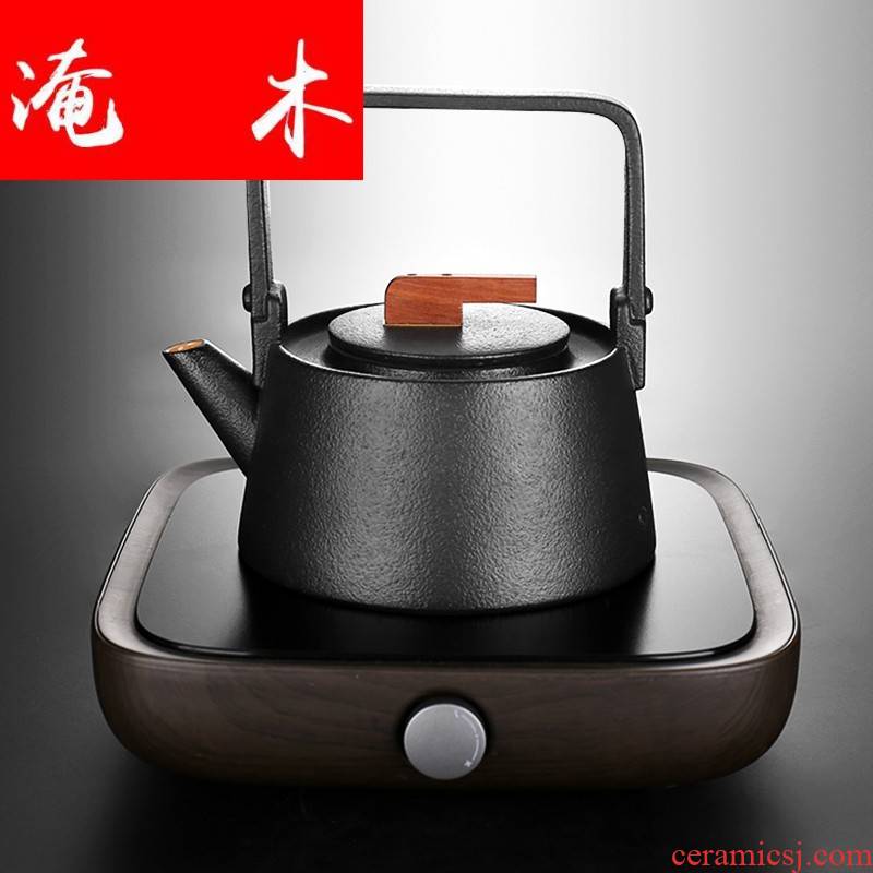 Flooded wooden household electrical TaoLu ceramic girder teapot tea boiled tea is tea stove kungfu iron pot induction cooker five lines of fire