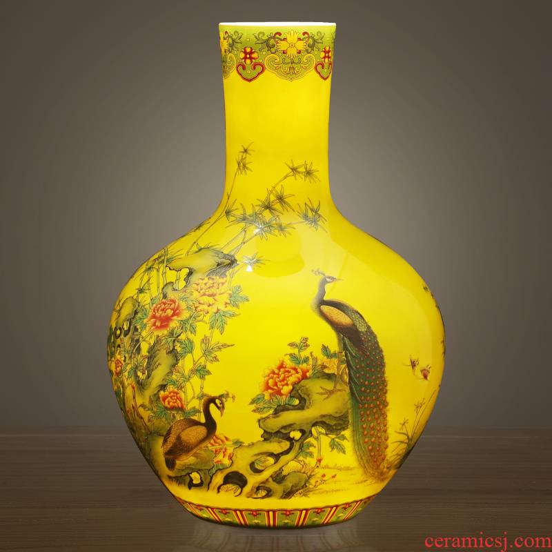 Jingdezhen ceramics powder enamel vase expressions using wide flower arrangement home TV ark, furnishing articles of Chinese style of the sitting room porch decoration