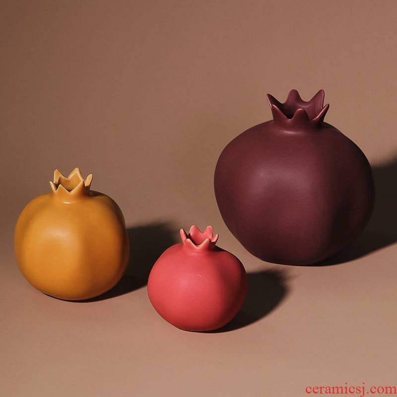Chinese modern morandi color ceramic pomegranate model room home sitting room designer duds soft adornment furnishing articles
