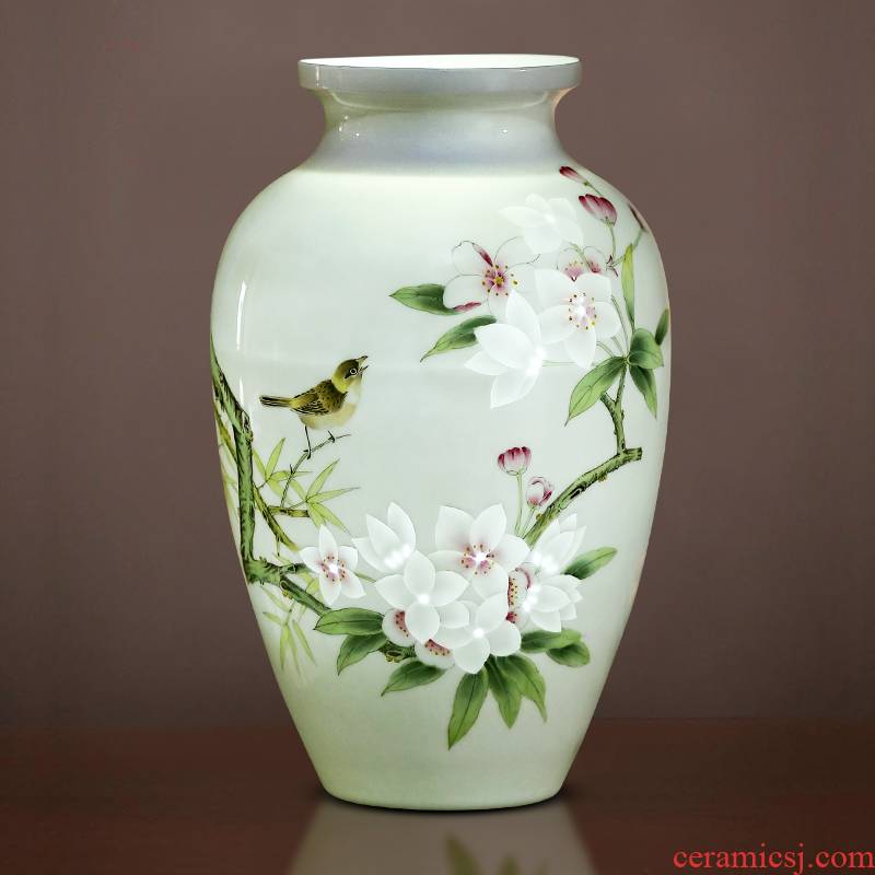 Jingdezhen porcelain ceramic vase hand - made thin body new Chinese style household living room TV ark, flower adornment furnishing articles