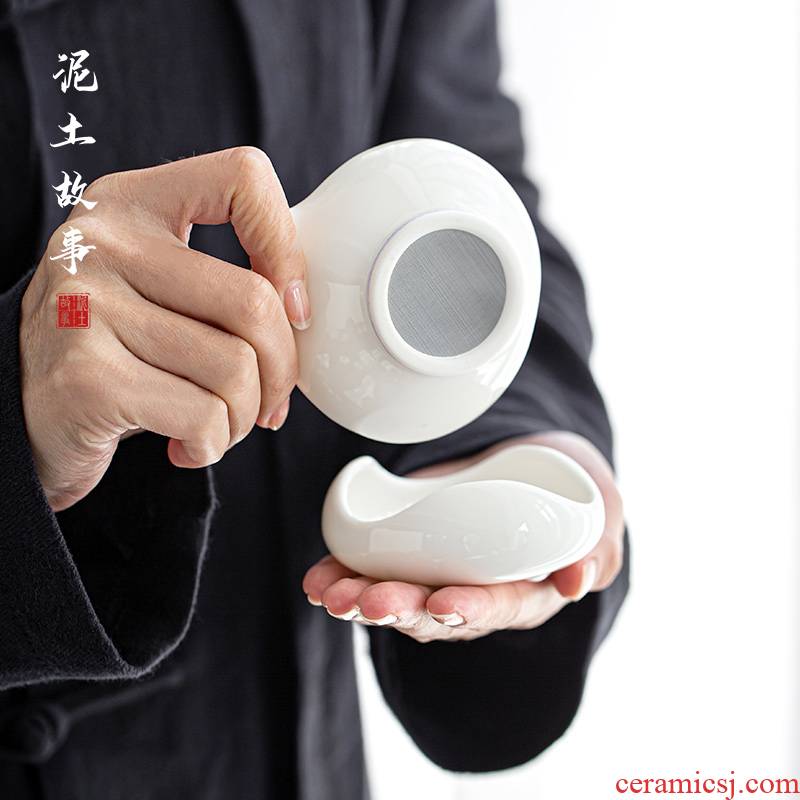 Hook) filter zen tea filters white porcelain ceramic tea tea tea tea tea is tea every points of the filter