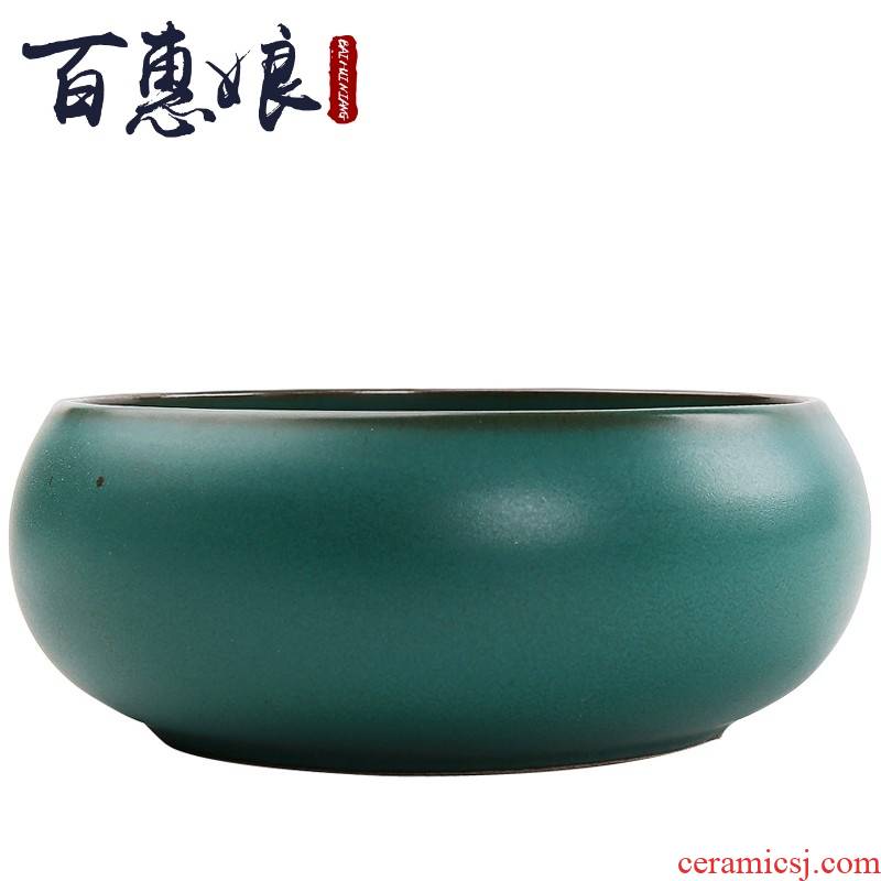 (niang coarse pottery tea wash hot Japanese large ceramic bucket water jar to restore ancient ways with a cup of tea is the tea taking zero building water washing