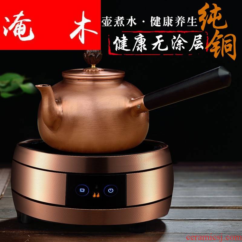 Submerged wood craft pure copper pot kettle copper teapot electric TaoLu thickening side boil what kung fu tea set the teapot