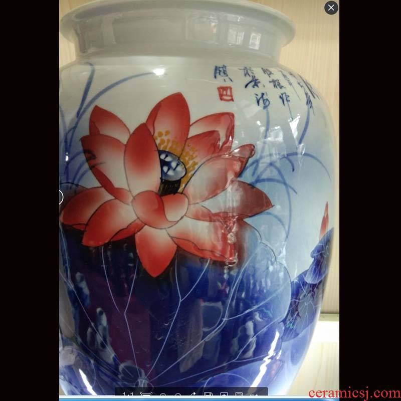 Jingdezhen porcelain hand - made lotus flower vase to his new fashion crafts cabinet vase handicraft furnishing articles