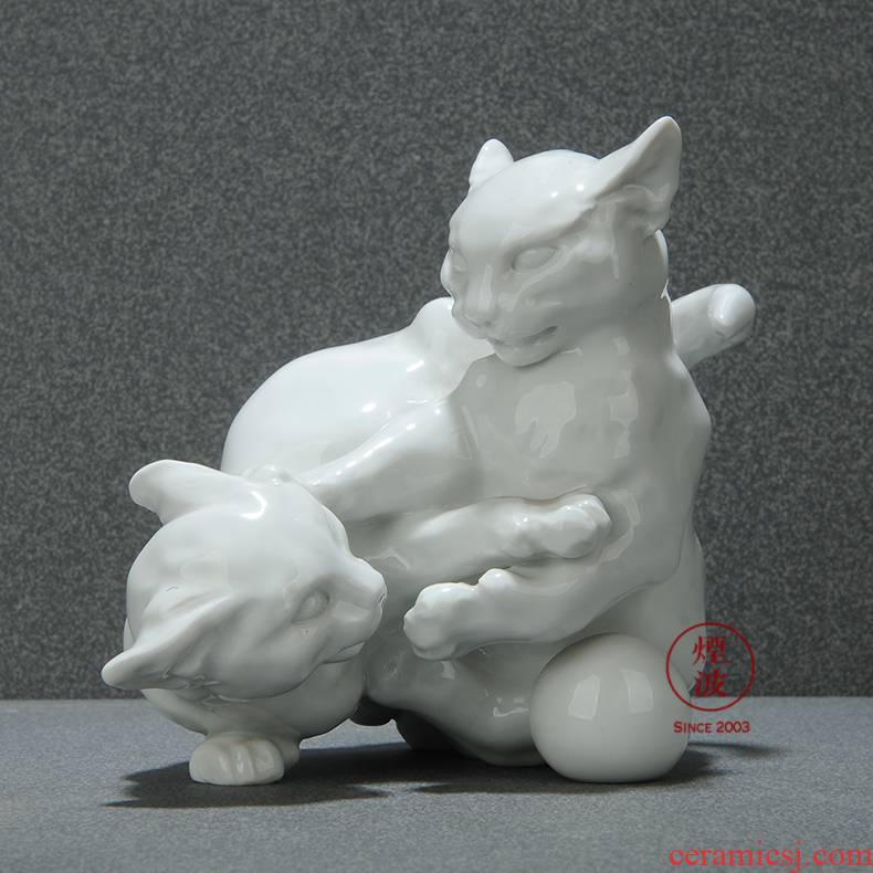 German mason MEISSEN porcelain porcelain animal model of cat handicraft furnishing articles that occupy the home act the role ofing is tasted