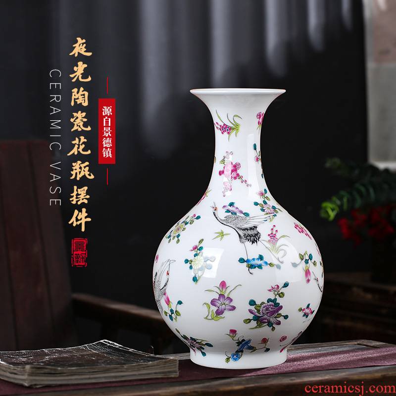059 jingdezhen ceramic glaze color luminous glow on the vase sitting room adornment furnishing articles furnishing articles of modern arts and crafts