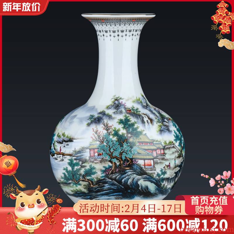 New Chinese style household ceramics jingdezhen ground vase oversized flower arrangement sitting room adornment TV ark, furnishing articles