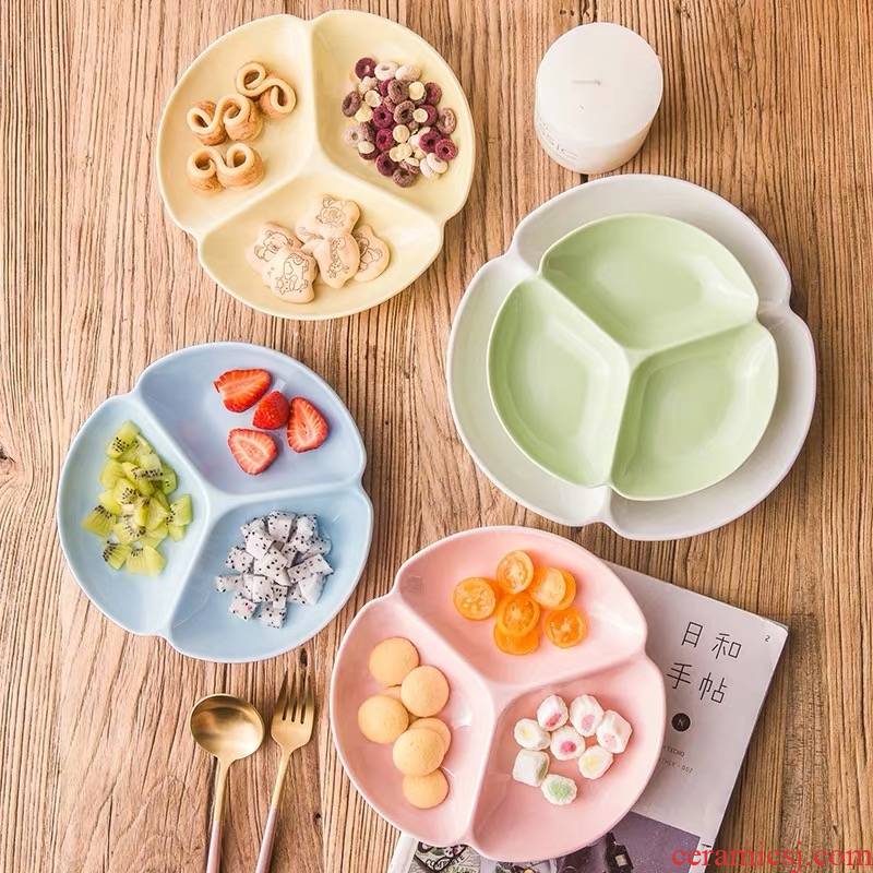 Ceramic frame plate household snack plate dried fruit candy dish plates creative space dish dish dish fruit snacks