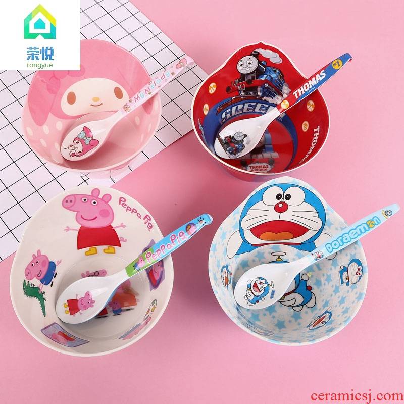 Special cartoon children use of melamine imitation porcelain from household soup bowl plastic bowl creative express baby eat bread and butter