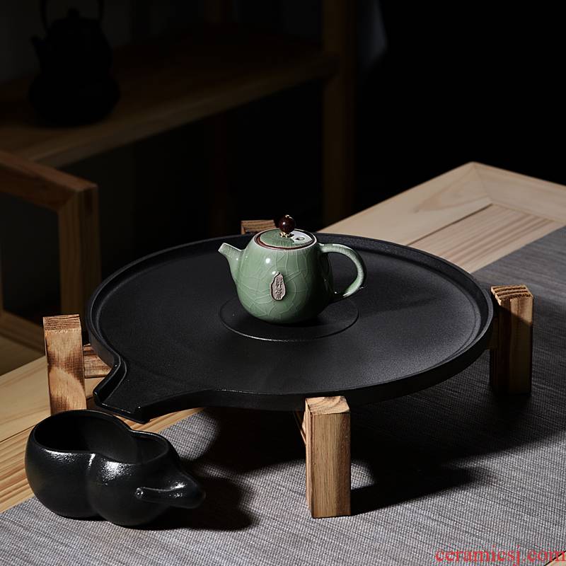 Hui shi ceramic tea tray drainage type tea tea tray tea taking I and contracted household small tea table creative circular water storage
