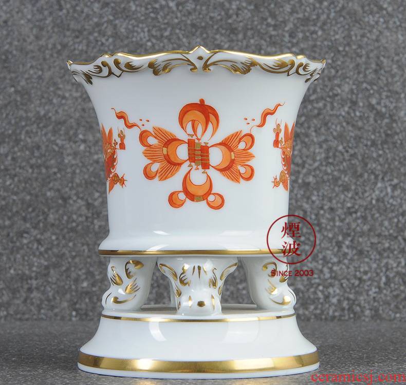 German mason MEISSEN porcelain new clipping red mesa of royal dragon vase home furnishing articles 85 mm