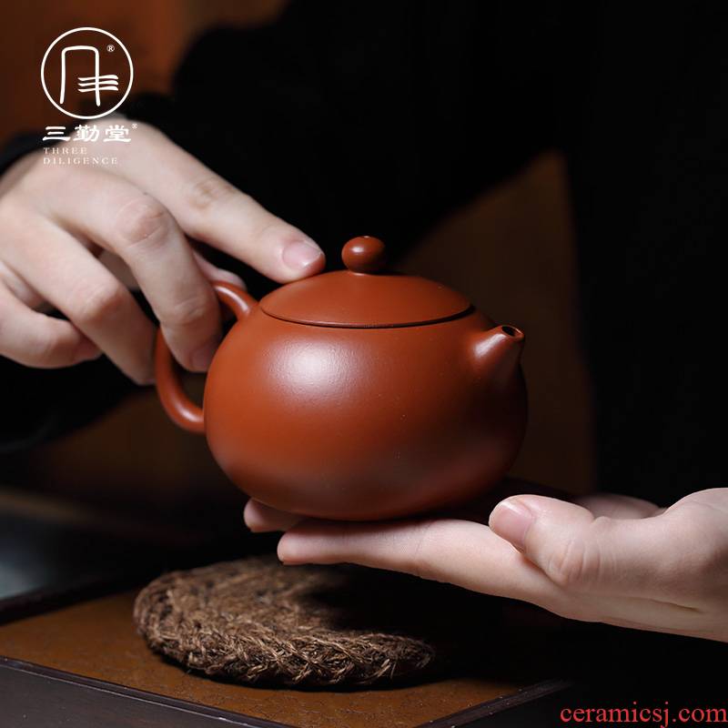 Three frequently hall are it yixing famous checking xi shi pot of kung fu tea teapot dahongpao little teapot