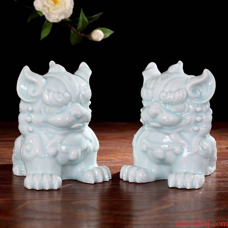 Jingdezhen ceramics green glaze furnishing articles for the sitting room of Chinese style household contracted mesa adornment office decoration