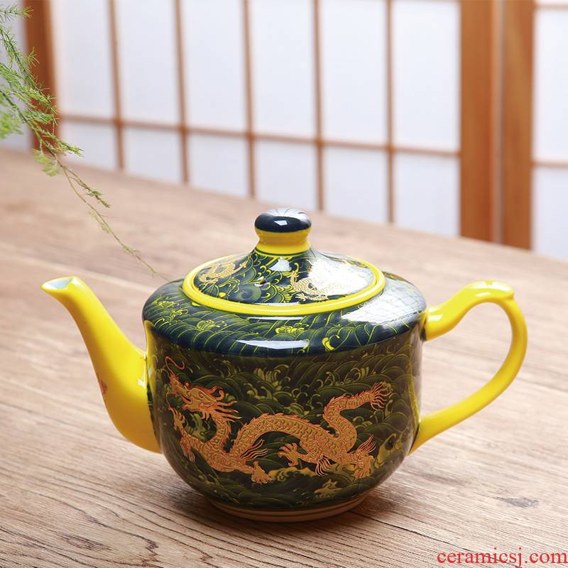 Large ceramic teapot handle type household teapot dragon pot of 770 ml of restoring ancient ways single pot of cold water pot restaurant