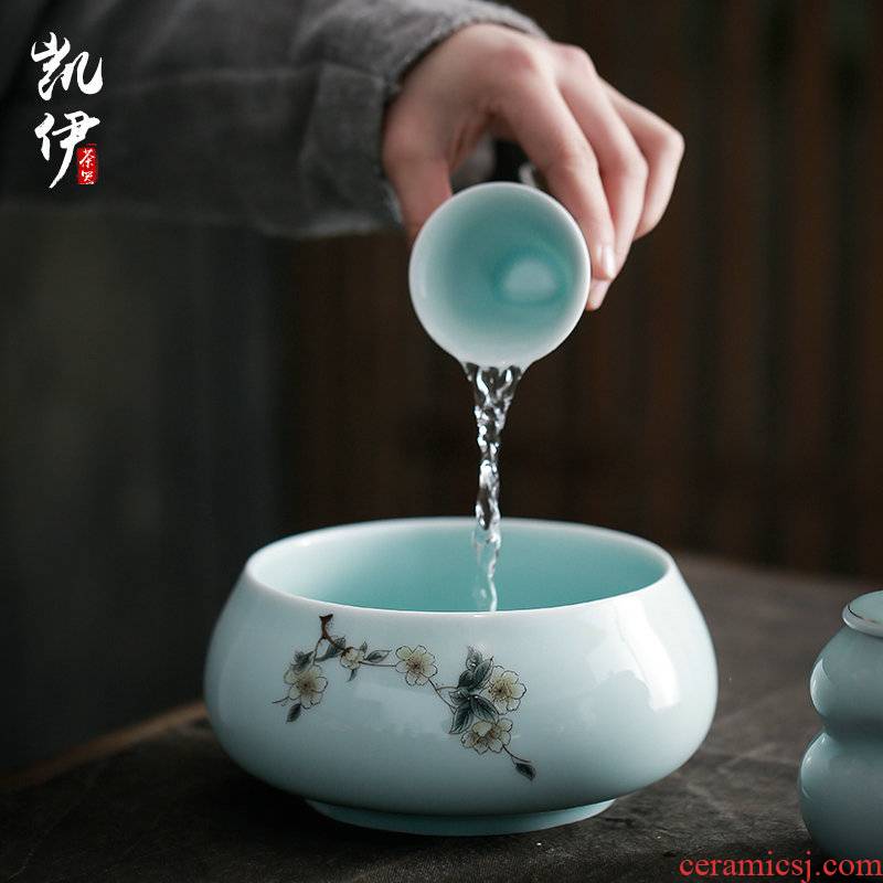 Celadon tea wash your writing brush washer from kung fu tea tea accessories cup was washed jingdezhen ceramic large tea to wash
