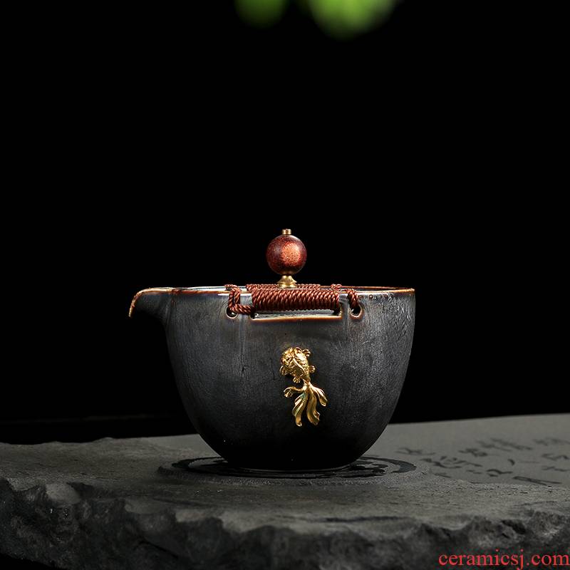 Tin, coarse pottery tureen Japanese the silver pendant only three tea cover glass ceramic kung fu tea tea