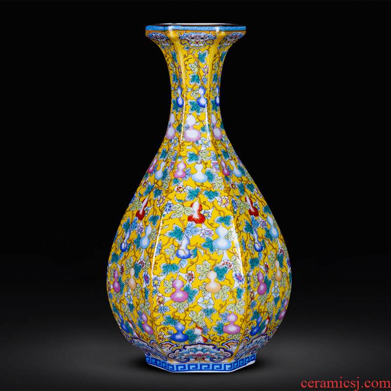 Jingdezhen ceramics archaize yongzheng colored enamel ferro, vases, flower arranging furnishing articles furnishing articles of Chinese style household decorations