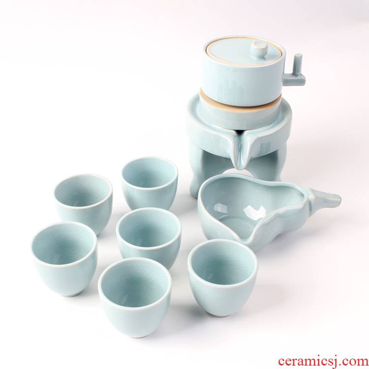 Ya xin elder brother up with tea set home sitting room automatic ceramic teapot teacup retro lazy kung fu tea an artifact