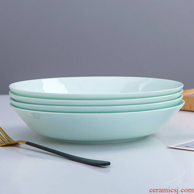 Ipads China tableware disc household ceramic deep dish sets can be microwave food dish FanPan creative web celebrity celadon dishes