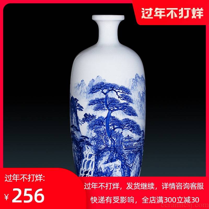 470 jingdezhen ceramics glaze blue and white porcelain vase hand - made jiangnan xiuse sitting room household handicraft furnishing articles