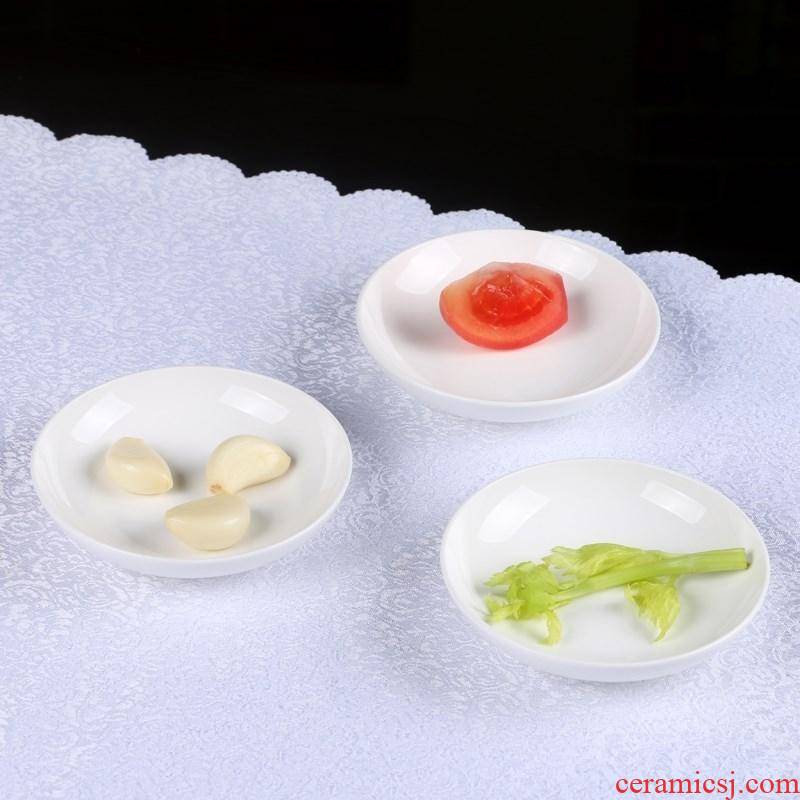 Small dishes 4 inch ceramic plates slag tray toning household taste pure white express it in white kitchen tableware