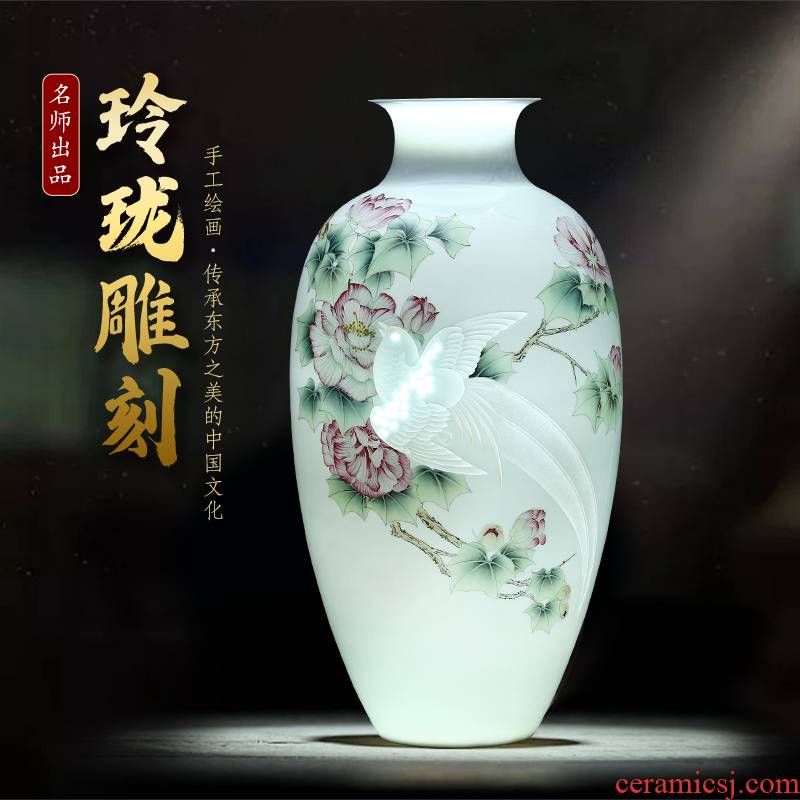 The Master of jingdezhen ceramics hand - made splendor in knife clay vase furnishing articles sitting room of Chinese style household ornaments